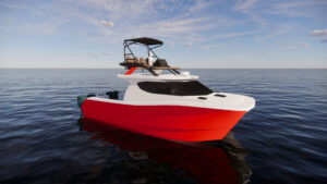 Recreational Catamaran 3D rendering
